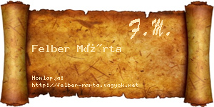 Felber Márta névjegykártya