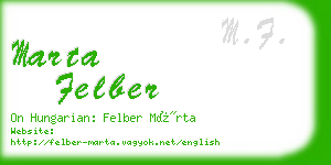 marta felber business card